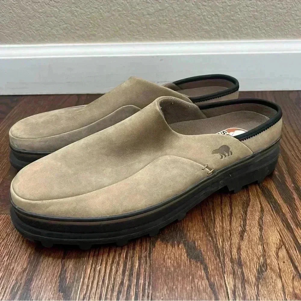 Sorel Adirondack Mule Men’s Slip On Size 9 Tan Leather Shoes NM4151-208